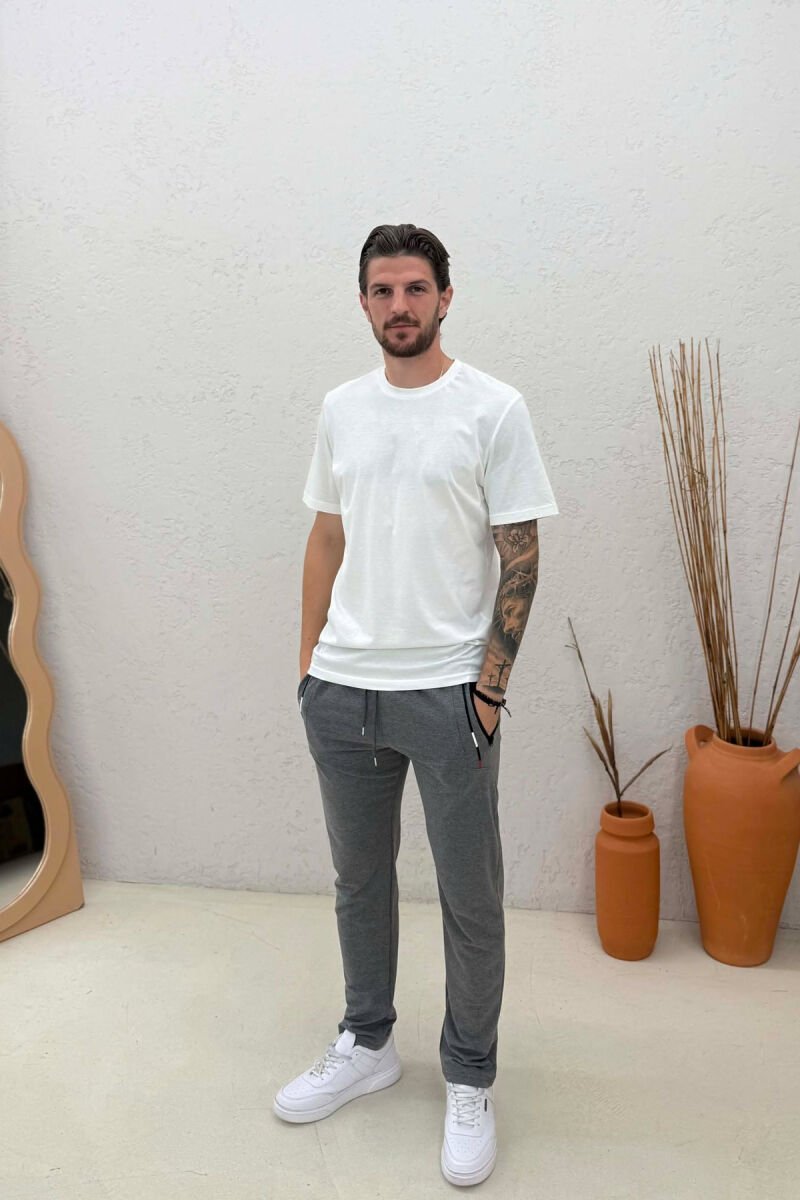 ONE COLOR SIMPLE MEN SWEATPANTS DARK GREY/GEE - 1
