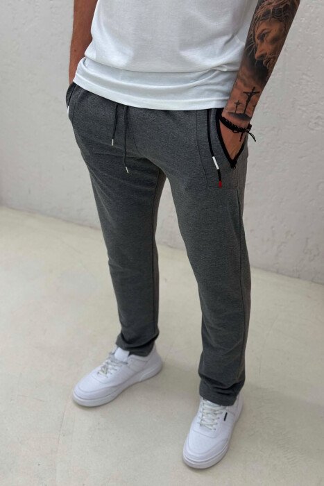 ONE COLOR SIMPLE MEN SWEATPANTS DARK GREY/GEE - 2