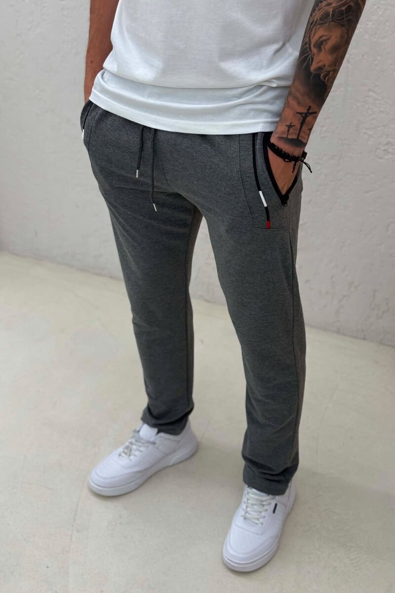 ONE COLOR SIMPLE MEN SWEATPANTS DARK GREY/GEE - 2