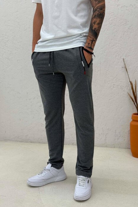ONE COLOR SIMPLE MEN SWEATPANTS DARK GREY/GEE - 4