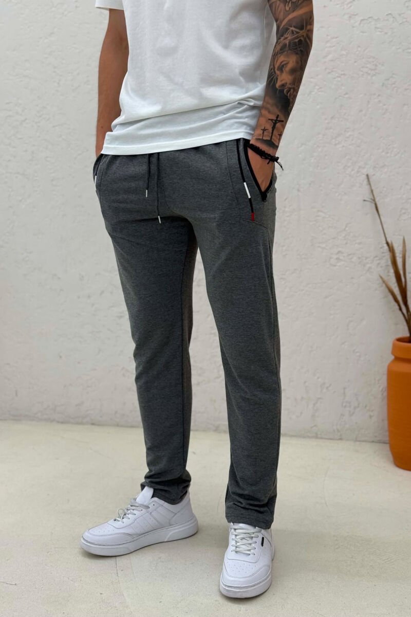 ONE COLOR SIMPLE MEN SWEATPANTS DARK GREY/GEE - 4