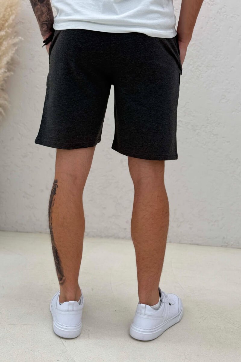 ONE COLOR SIMPLE MEN SHORT SWEATPANTS DARK GREY/GEE - 2