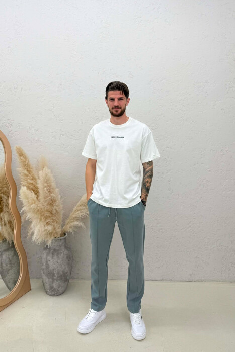 ONE COLOR SIMPLE MEN SWEATPANTS GREY ASH/GRI HIRI - KLAUDIO FASHION