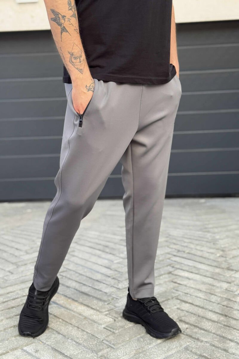 ONE COLOR SIMPLE MEN SWEATPANTS GREY/GRI - 2