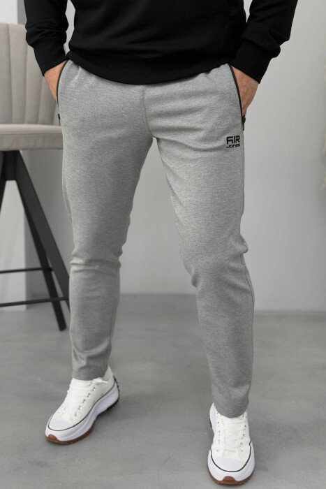 ONE COLOR SIMPLE MEN SWEATPANTS LIGHT GREY/GZ - KLAUDIO FASHION