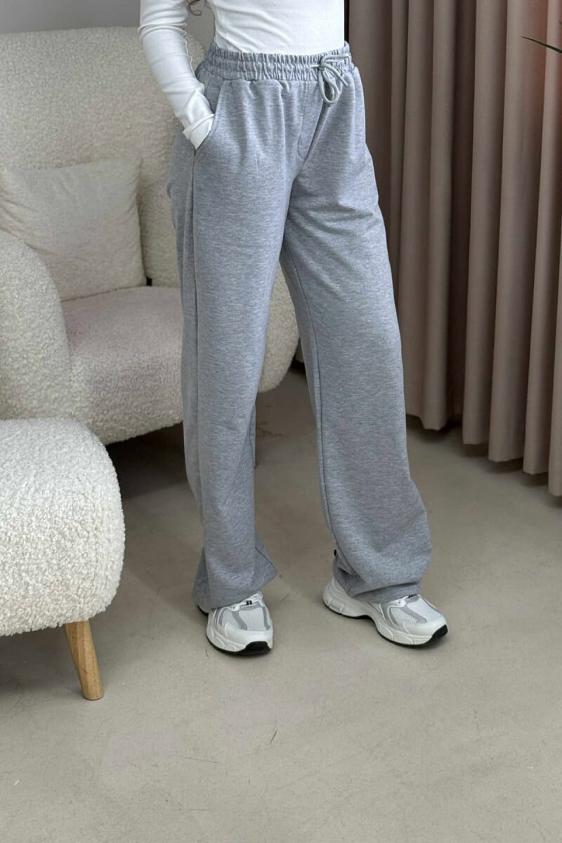 ONE COLOR SIMPLE WOMEN SWEATPANTS LIGHT GREY/GZ - 5
