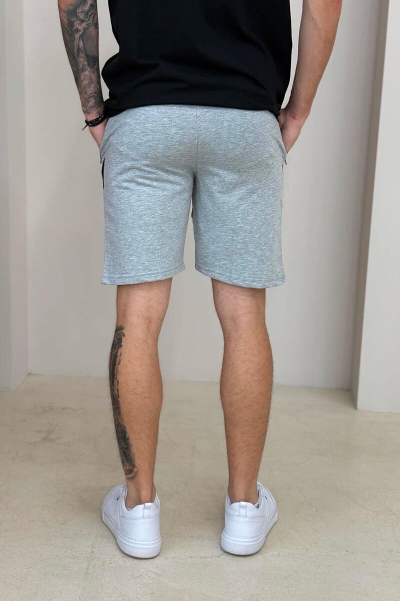 ONE COLOR SIMPLE MEN SHORT SWEATPANTS LIGHT GREY/GZ - 3