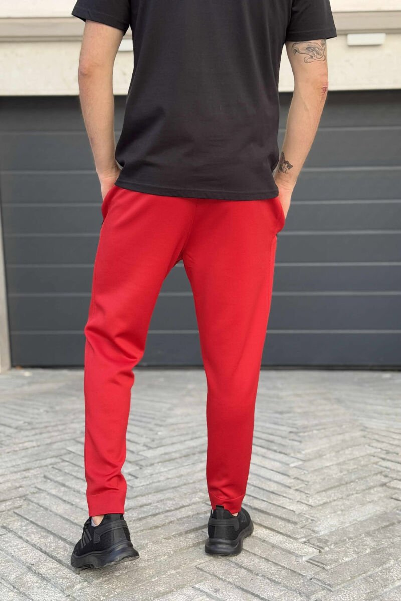 ONE COLOR SIMPLE MEN SWEATPANTS RED/E KUQE - 3