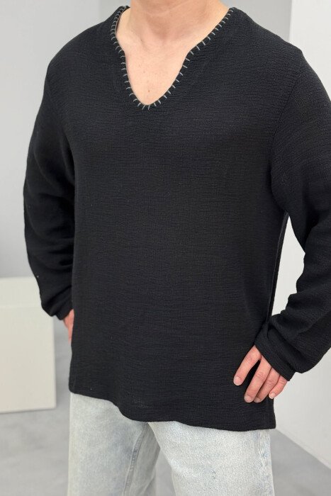 ONE COLOR SIMPLE MEN SHIRT BLACK/ E ZEZE - 2