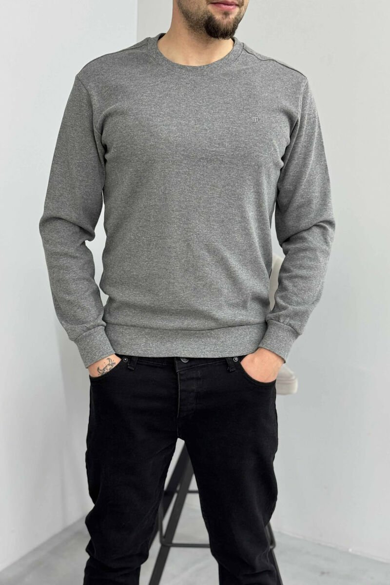 ONE COLOR SIMPLE MEN SWEATSHIRT GREY/GRI - 2