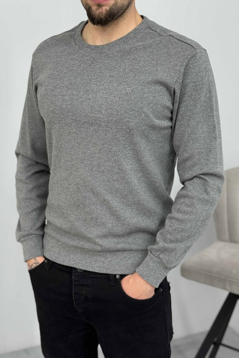 ONE COLOR SIMPLE MEN SWEATSHIRT GREY/GRI - 3