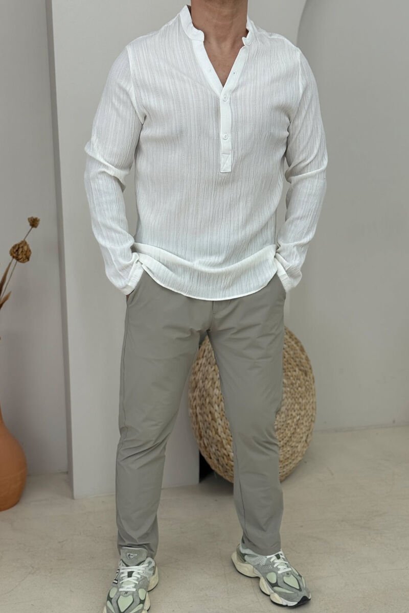 ONE COLOR SIMPLE MEN SHIRT WHITE-E BARDHE - 1