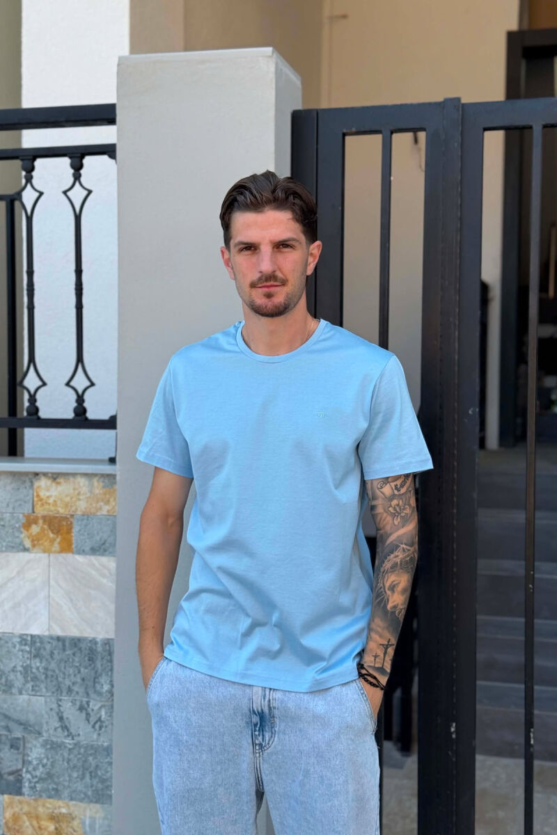 ONE COLOR SIMPLE MEN T-SHIRT BABY BLUE/BLU BY - 1