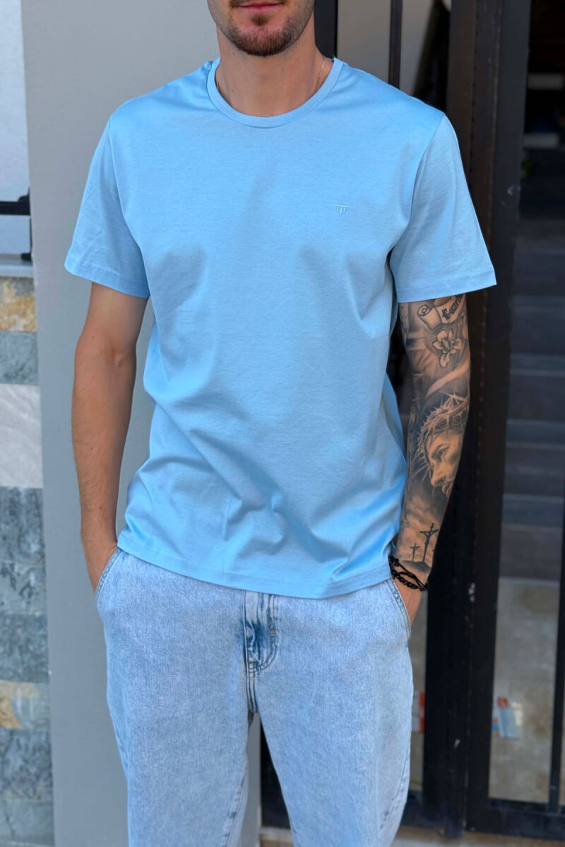 ONE COLOR SIMPLE MEN T-SHIRT BABY BLUE/BLU BY - 2