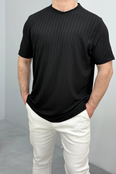 ONE COLOR SIMPLE MEN T-SHIRT BLACK/ E ZEZE - 1