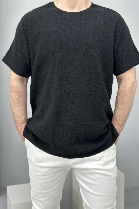 ONE COLOR SIMPLE MEN T-SHIRT BLACK/ E ZEZE - 1