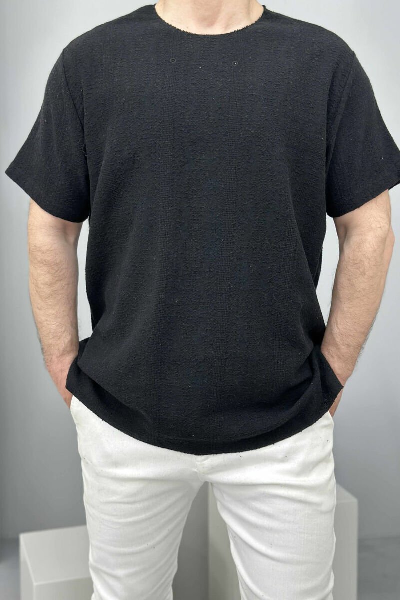 ONE COLOR SIMPLE MEN T-SHIRT BLACK/ E ZEZE - 1