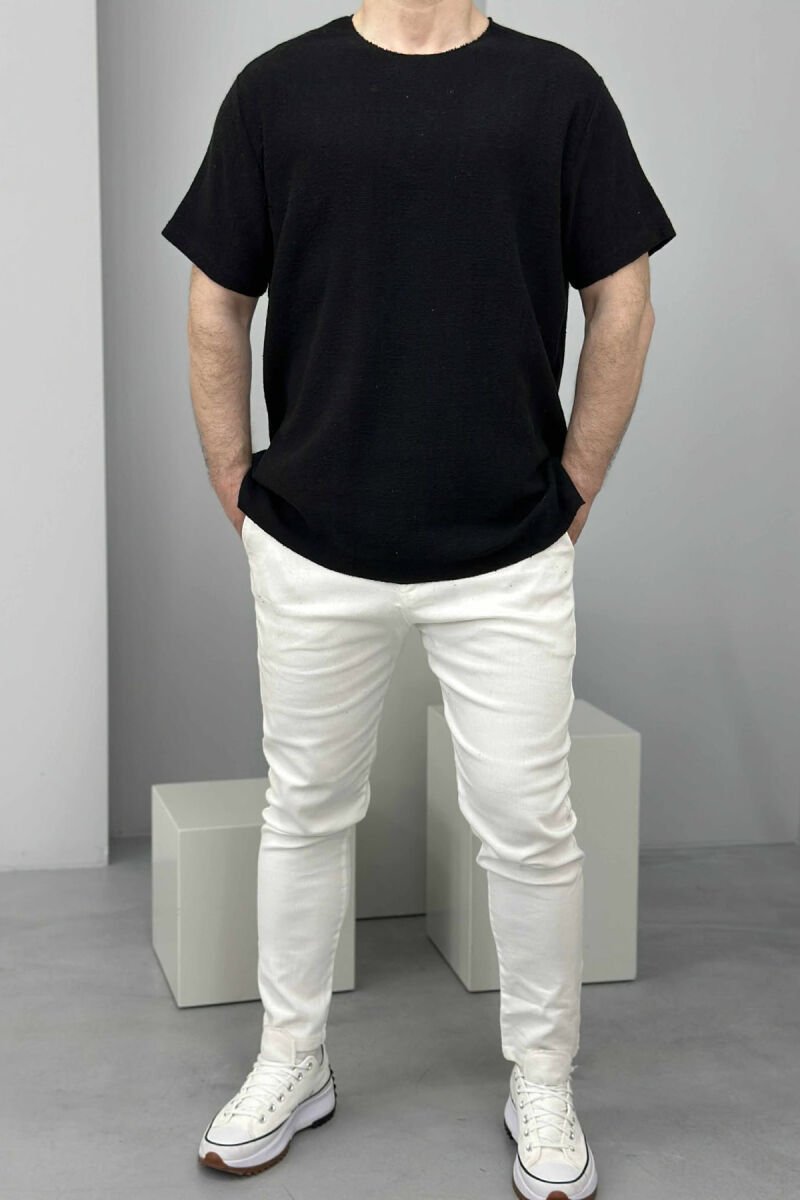 ONE COLOR SIMPLE MEN T-SHIRT BLACK/ E ZEZE - 2