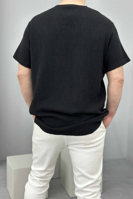 ONE COLOR SIMPLE MEN T-SHIRT BLACK/ E ZEZE - 3