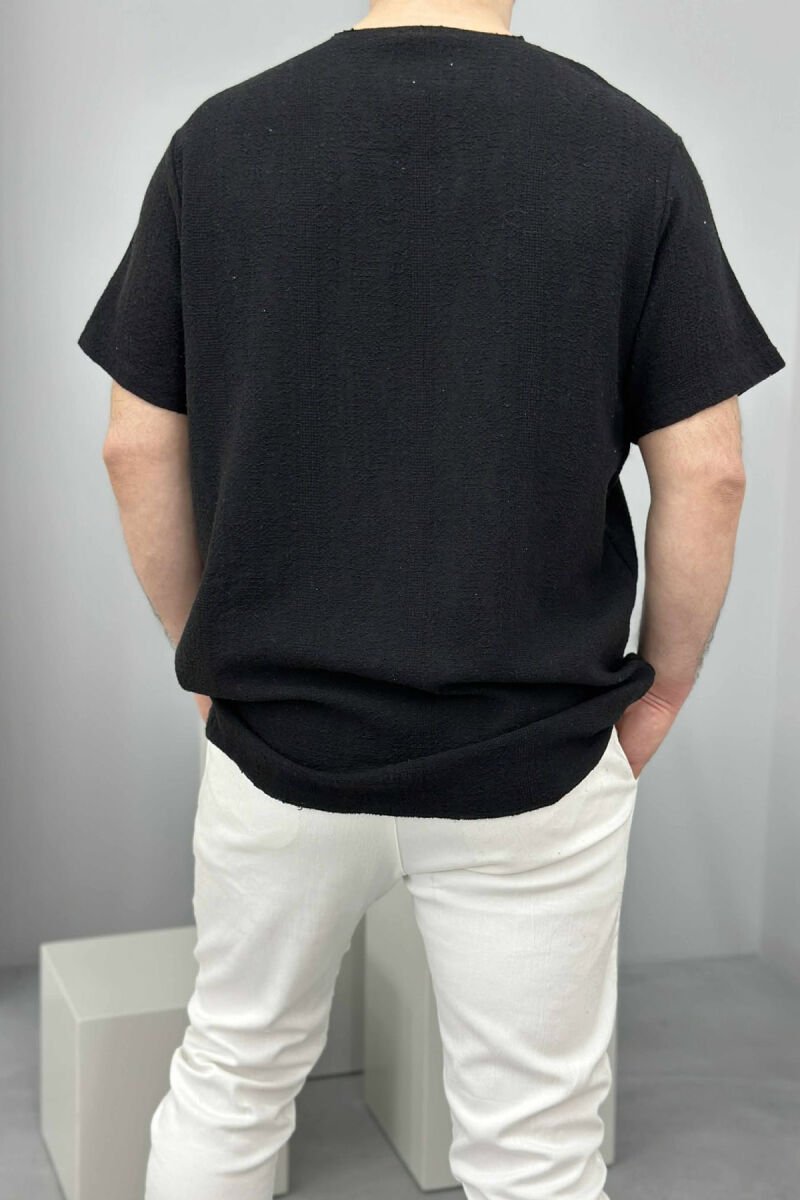 ONE COLOR SIMPLE MEN T-SHIRT BLACK/ E ZEZE - 3