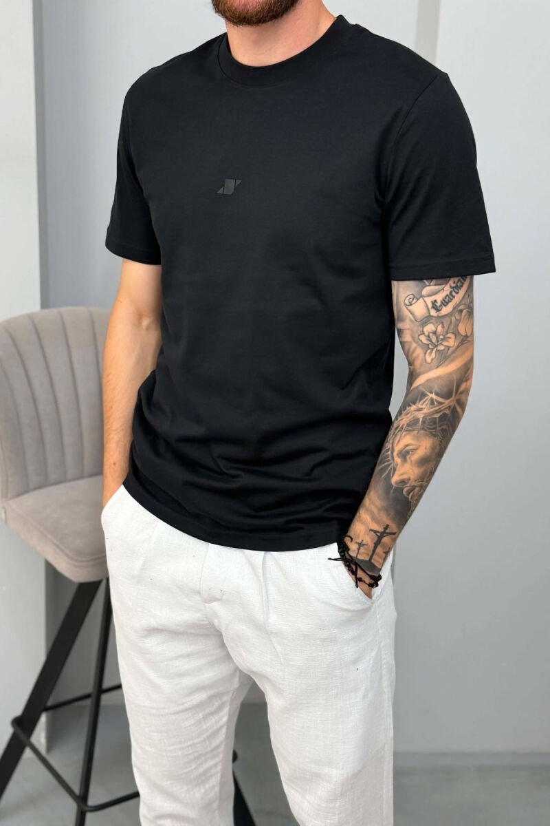 ONE COLOR SIMPLE MEN T -SHIRT BLACK/ E ZEZE - 4