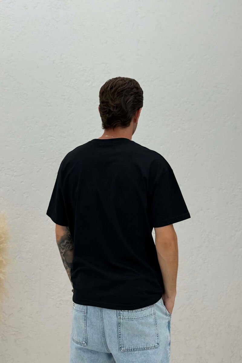 ONE COLOR SIMPLE MEN T-SHIRT BLACK/ E ZEZE - 3