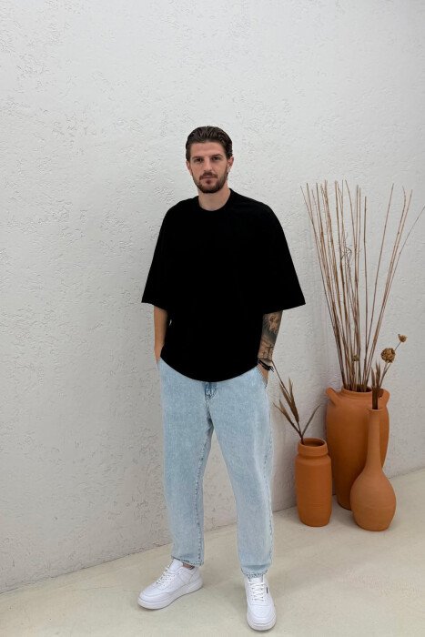 ONE COLOR SIMPLE MEN T-SHIRT BLACK/ E ZEZE - 2