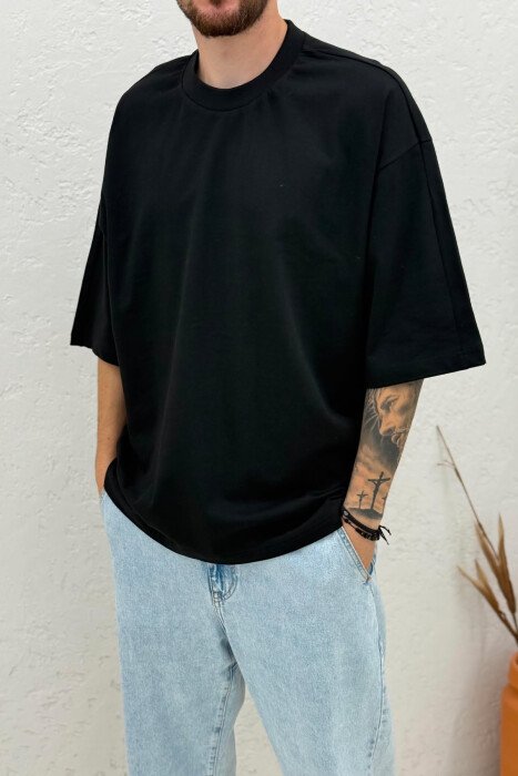 ONE COLOR SIMPLE MEN T-SHIRT BLACK/ E ZEZE - 3