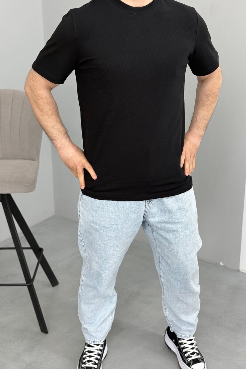 ONE COLOR SIMPLE MEN T-SHIRT BLACK/ E ZEZE - 1