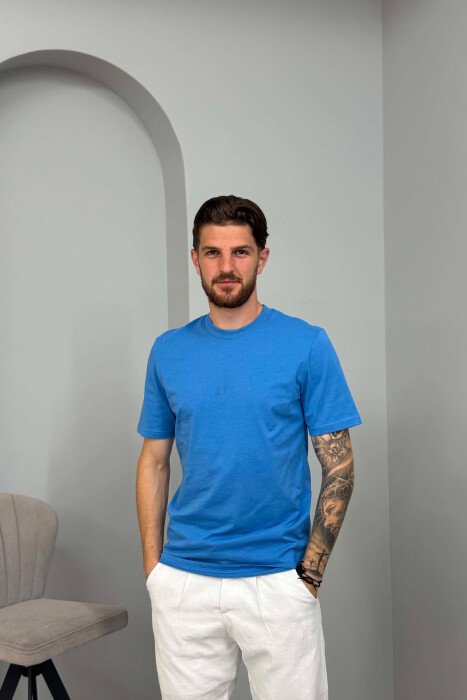 ONE COLOR SIMPLE MEN T -SHIRT BLUE/BLU 