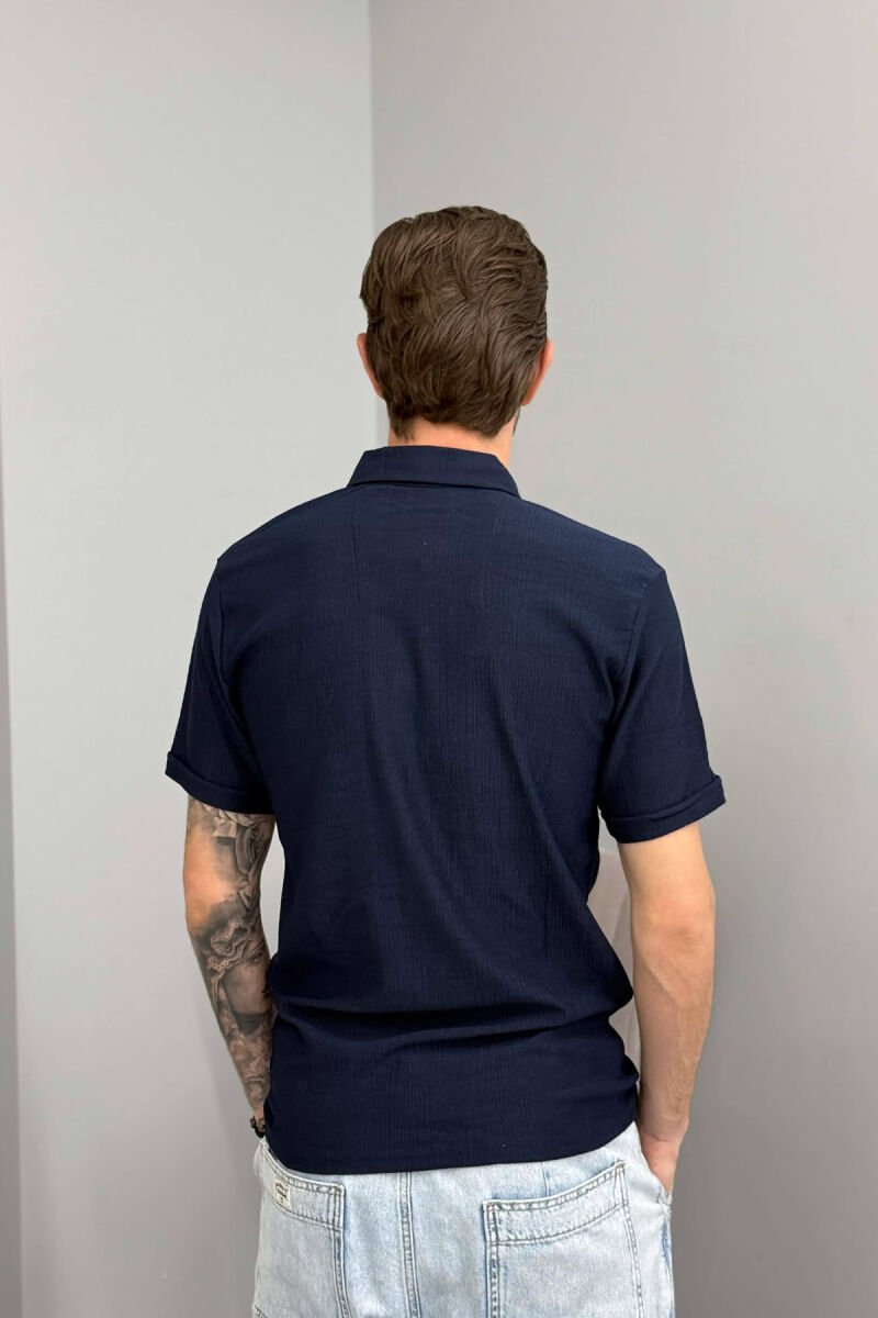 ONE COLOR SIMPLE MEN T-SHIRT BLUE/BLU - 5