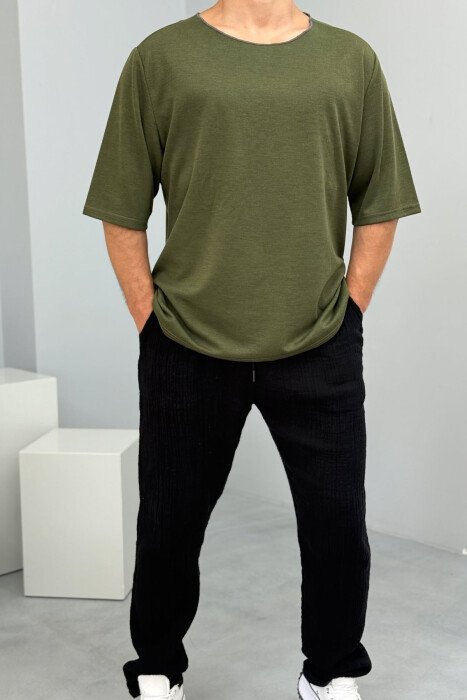 ONE COLOR SIMPLE MEN T-SHIRT GREEN/JESHILE - 1