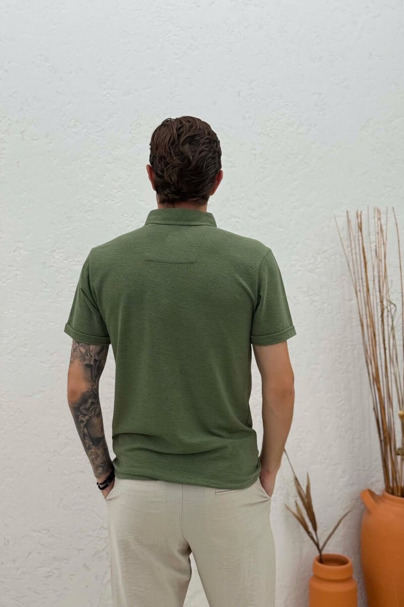 ONE COLOR SIMPLE MEN T-SHIRT GREEN/JESHILE - 2