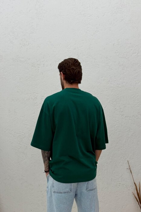ONE COLOR SIMPLE MEN T-SHIRT GREEN/JESHILE - 4