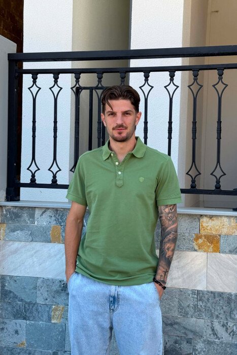 ONE COLOR SIMPLE MEN T-SHIRT GREEN/JESHILE - KLAUDIO FASHION