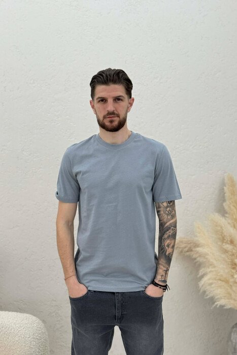 ONE COLOR SIMPLE MEN T-SHIRT GREY/GRI 