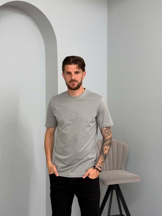ONE COLOR SIMPLE MEN T -SHIRT LIGHT GREY/GZ 