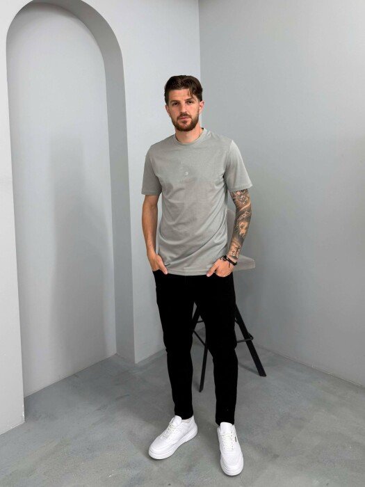 ONE COLOR SIMPLE MEN T -SHIRT LIGHT GREY/GZ - 3