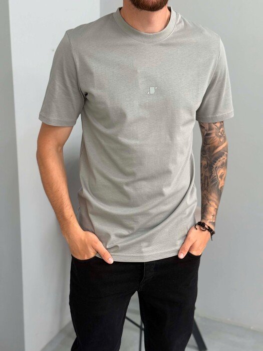 ONE COLOR SIMPLE MEN T -SHIRT LIGHT GREY/GZ - 4