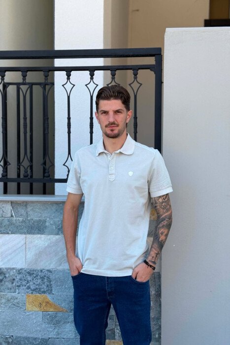ONE COLOR SIMPLE MEN T-SHIRT LIGHT GREY/GZ - KLAUDIO FASHION