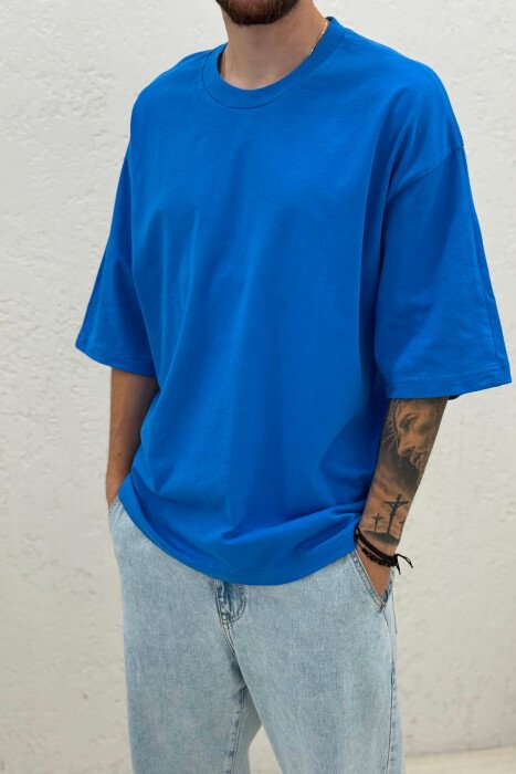 ONE COLOR SIMPLE MEN T-SHIRT LIGHTBLUE/BZ - 2
