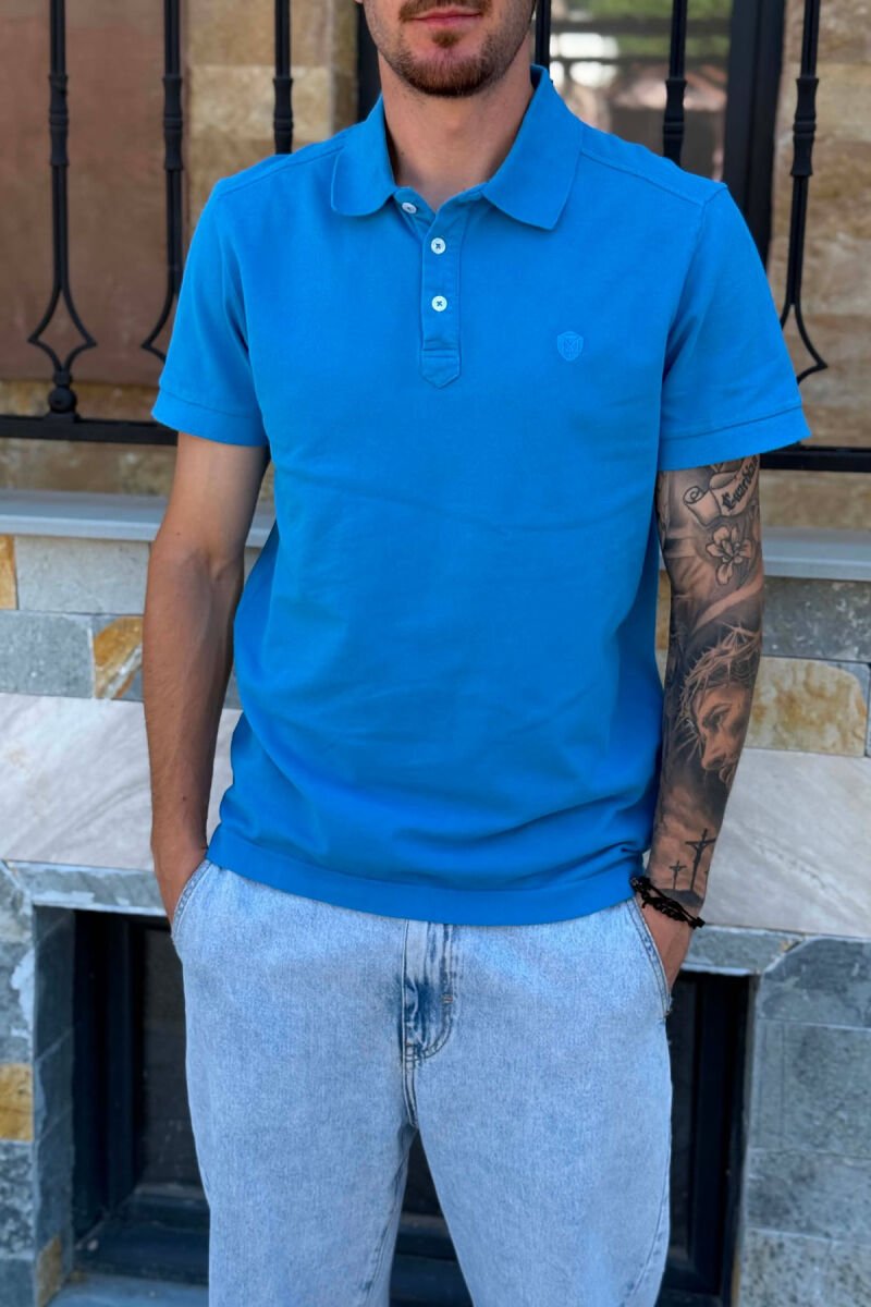 ONE COLOR SIMPLE MEN T-SHIRT LIGHTBLUE/BZ - 2