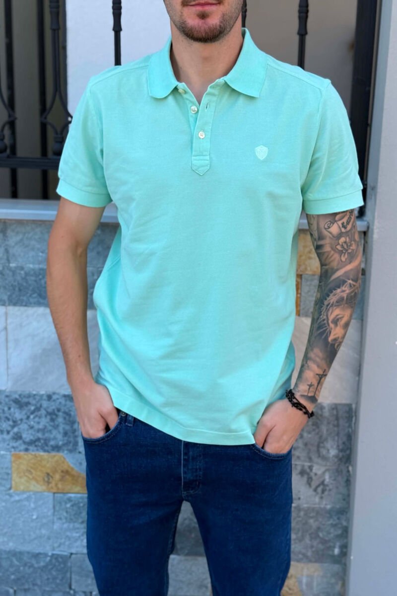 ONE COLOR SIMPLE MEN T-SHIRT MINT/MENTE - 2