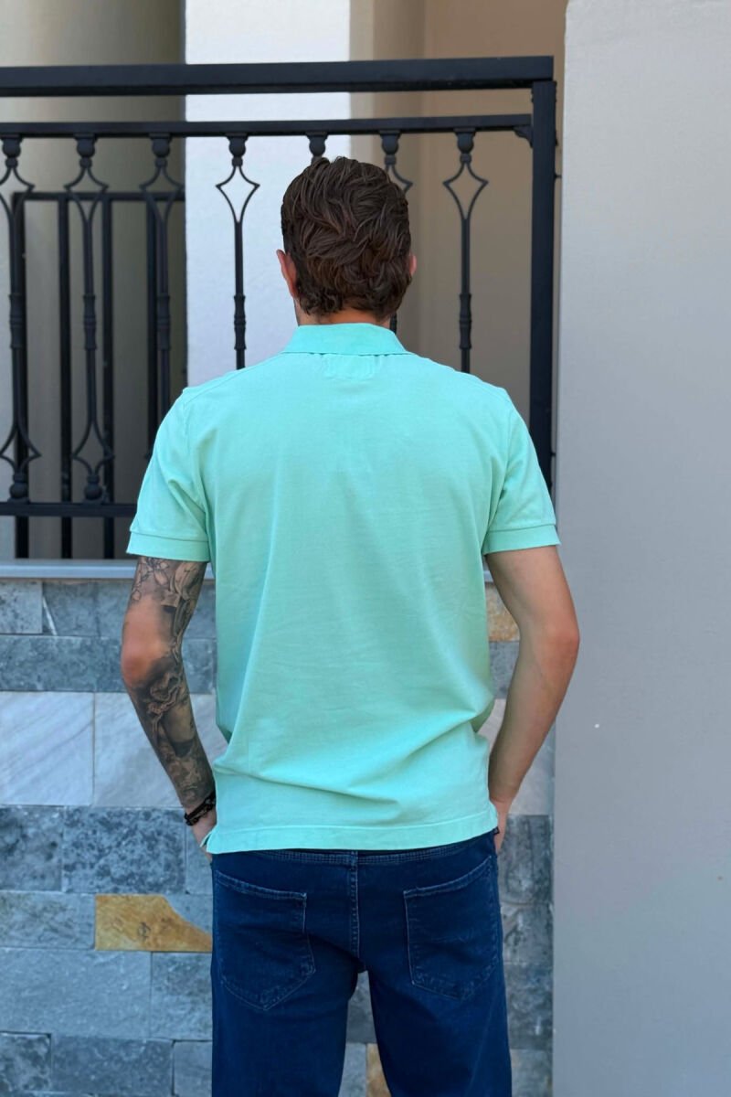 ONE COLOR SIMPLE MEN T-SHIRT MINT/MENTE - 3