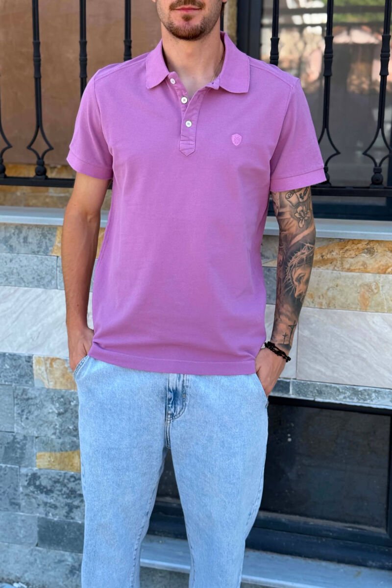 ONE COLOR SIMPLE MEN T-SHIRT PURPLE/LEJLA - 2
