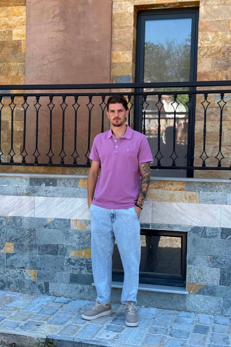 ONE COLOR SIMPLE MEN T-SHIRT PURPLE/LEJLA - 4
