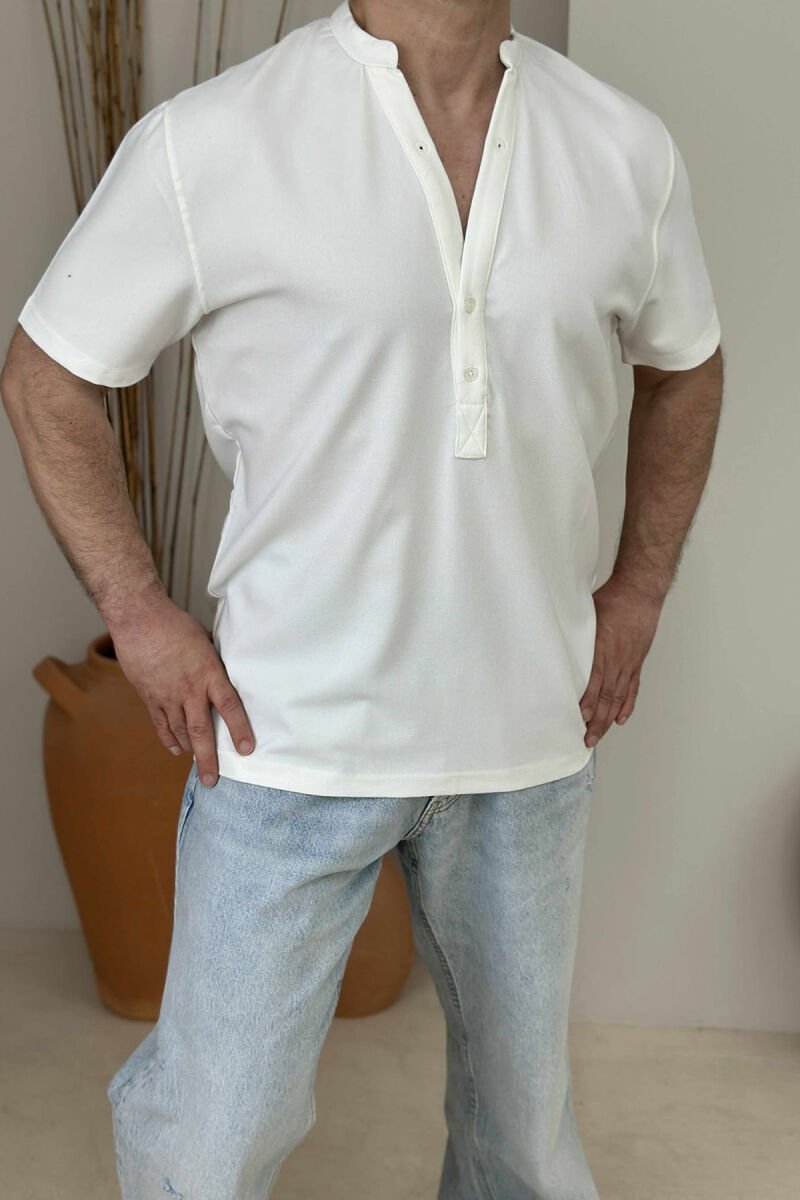 ONE COLOR SIMPLE MEN T-SHIRT WHITE-E BARDHE - 2