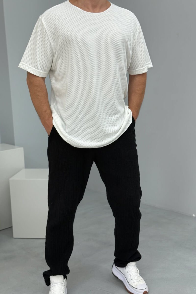 ONE COLOR SIMPLE MEN T-SHIRT WHITE-E BARDHE - 1