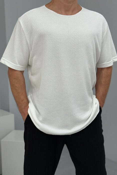 ONE COLOR SIMPLE MEN T-SHIRT WHITE-E BARDHE - 2