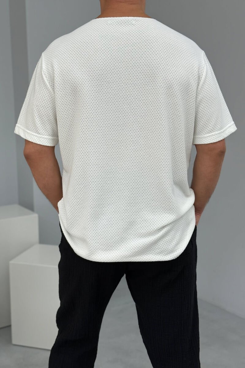 ONE COLOR SIMPLE MEN T-SHIRT WHITE-E BARDHE - 3